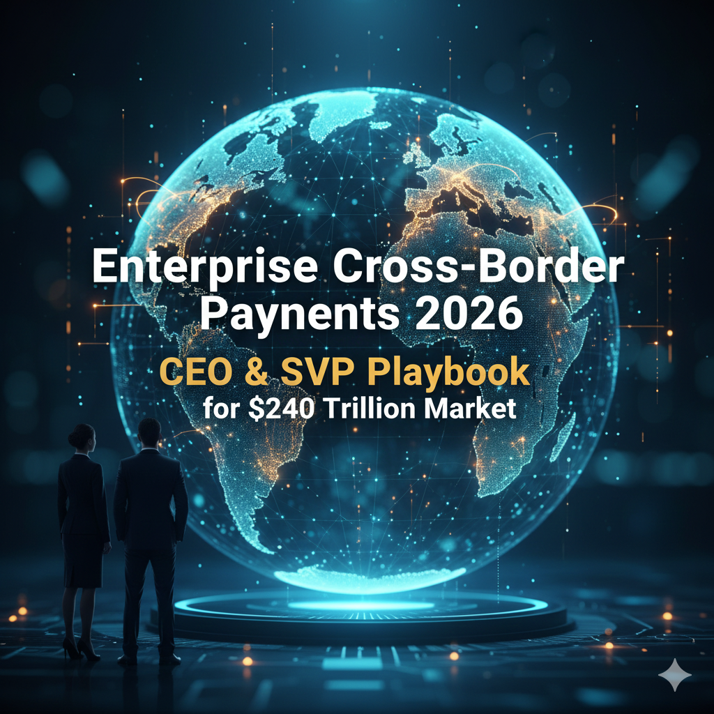 Digital world map representing global enterprise payment rails, cross-border revenue strategy, and financial technology networks.